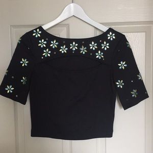 Urban Outfitters beaded cut-out crop top